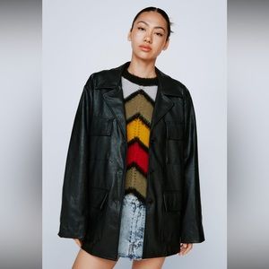 Nastygal Faux Black Leather Jacket